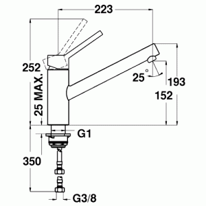 Смеситель Teka VTK 919 Хром схема установки