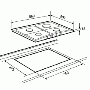  Варочная панель Teka EH 60 4G VANILLA схема установки
