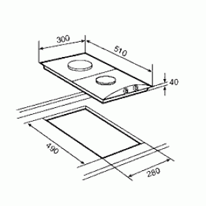 Варочная панель Teka EM 30/2G схема установки
