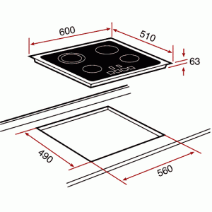 Варочная панель Teka TZ 6415 схема установки