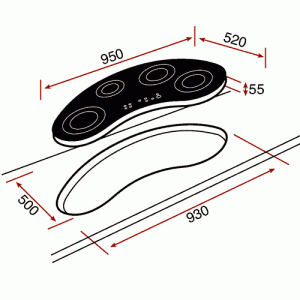 Варочная панель Teka VR TC 95 схема установки