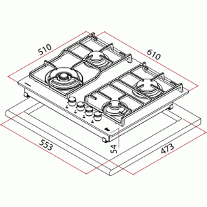 Варочная панель Teka CGW LUX 60 4G AI AL TR CI NAT