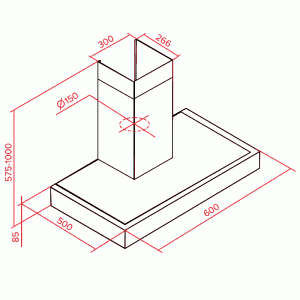  Вытяжка Teka DPA GLASS 60 белая схема установки