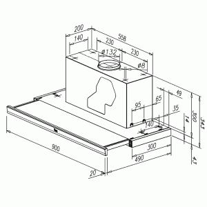 Вытяжка Teka CNL1-9000 схема установки