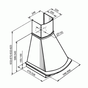Вытяжка Teka MIRABEL 90 HP схема установки